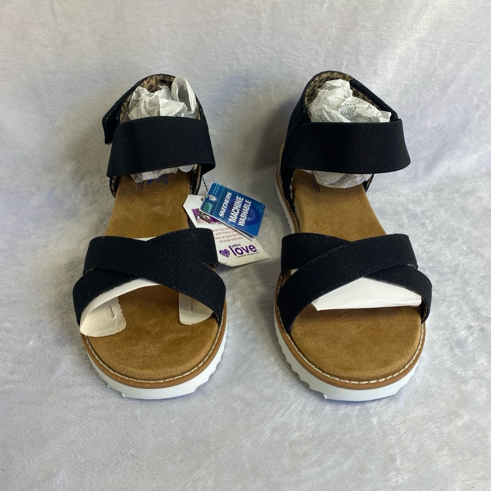 Skechers Women's Bobs Desert Kiss Secret Picnic Strappy Sandals Black Sz 8.5 NWT - Picture 2 of 11
